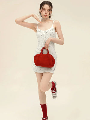 Retro Cardigan With Slim Slip Dress Set-Up