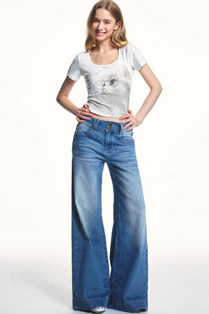 Retro Cat Lyocell Top