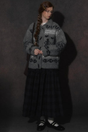 Retro Collegiate Knitted Cardigan