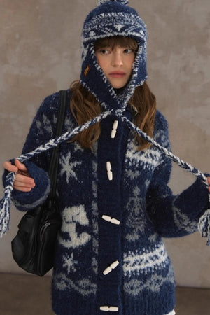 Retro Collegiate Knitted Cardigan