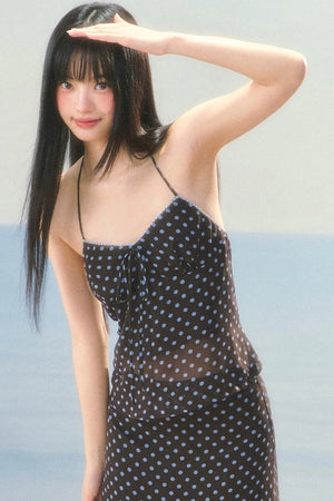 Retro Contrast Polka Dot Camisole Set-Up