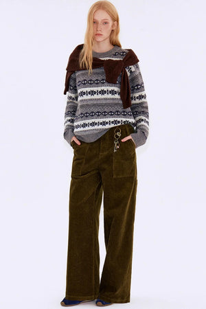 Retro Corduroy Workwear Pants