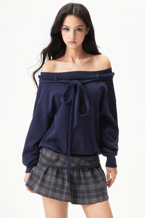 Retro Cotton One-Shoulder Top