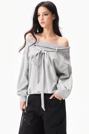 Retro Cotton One-Shoulder Top