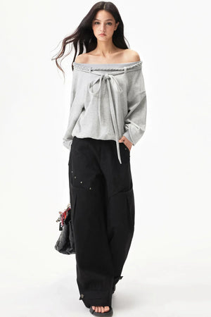 Retro Cotton One-Shoulder Top