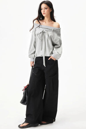 Retro Cotton One-Shoulder Top