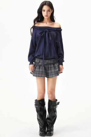 Retro Cotton One-Shoulder Top