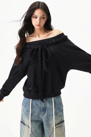 Retro Cotton One-Shoulder Top