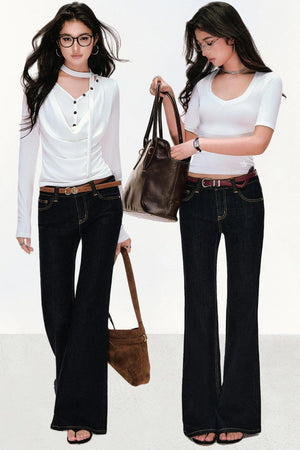Retro Cow Slim Flare Jeans