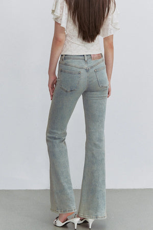 Retro Denim Flared Jeans
