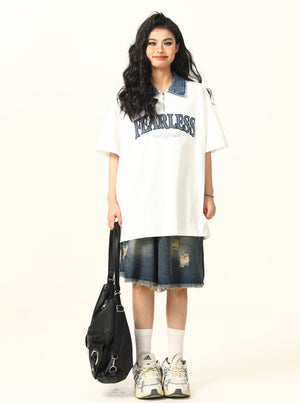 Retro Denim Polo T-Shirt