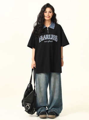 Retro Denim Polo T-Shirt