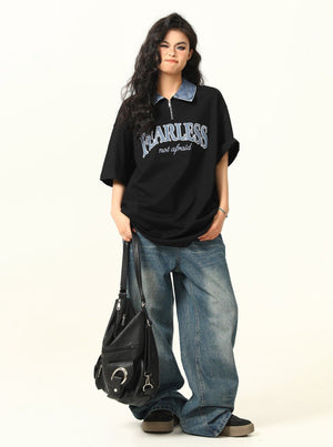 Retro Denim Polo T-Shirt