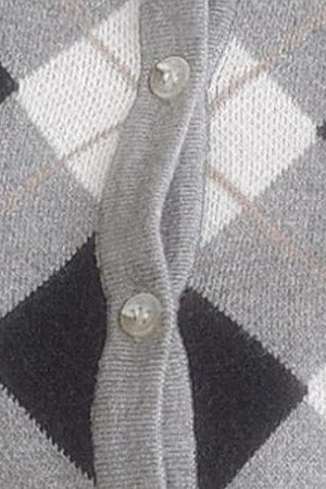 Retro Diamond Knit Cardigan Set-Up