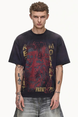 Retro Distressed Cotton T-Shirt