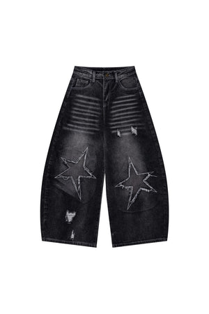 Retro Distressed Scimitar Jeans