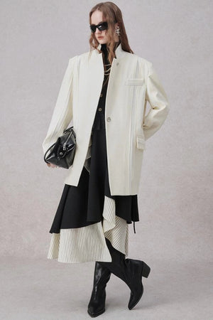 Retro Elegant H Line Blazer Jacket