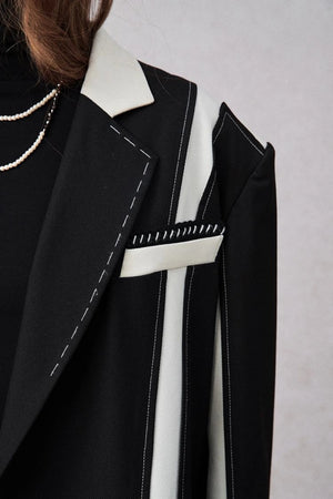 Retro Elegant H Line Blazer Jacket