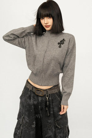 Retro Embroidered Knit Top