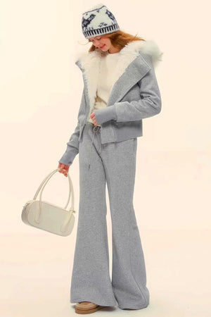 Retro Fleece Hooded Jacket Set-Up