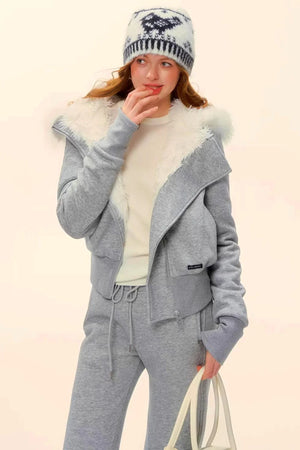 Retro Fleece Hooded Jacket Set-Up