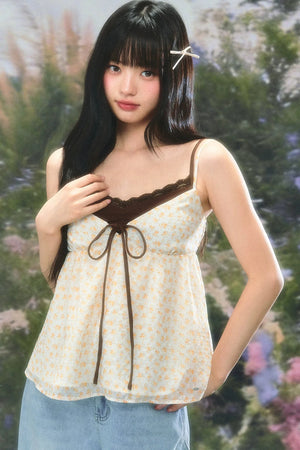 Retro Floral Camisole Top Set-Up
