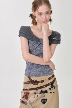 Retro Floral Twist Top