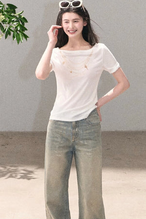 Retro Gradient Cotton Jeans