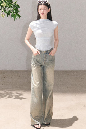Retro Gradient Cotton Jeans
