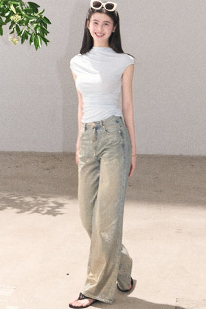 Retro Gradient Cotton Jeans
