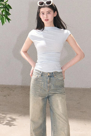 Retro Gradient Cotton Jeans
