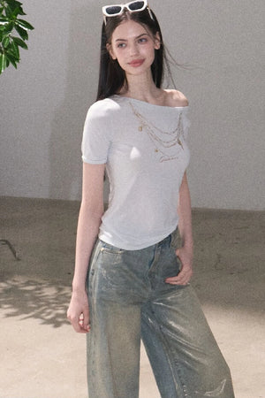 Retro Gradient Cotton Jeans