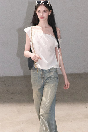 Retro Gradient Cotton Jeans