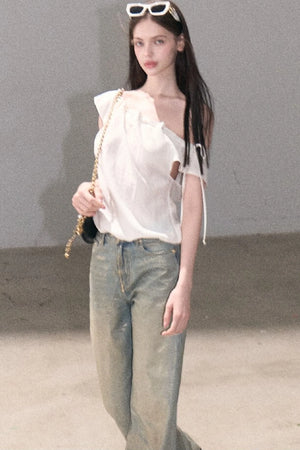 Retro Gradient Cotton Jeans