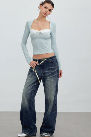 Retro Gradient Denim Pants