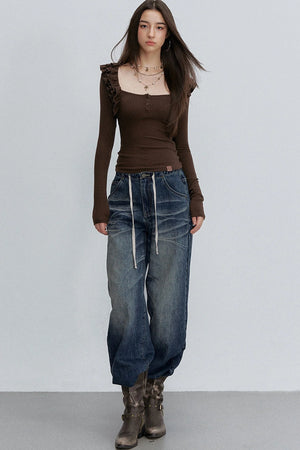 Retro Gradient Denim Pants