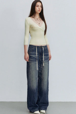 Retro Gradient Denim Pants