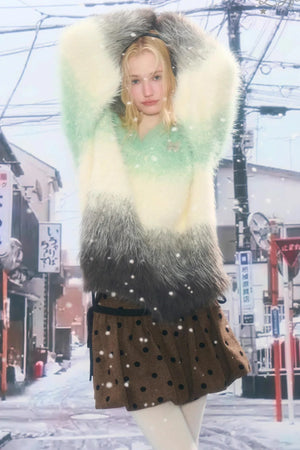 Retro Gradient V-Neck Sweater