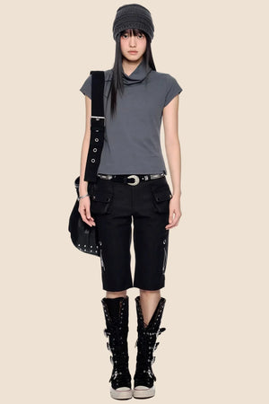 Retro High-Neck Summer Top