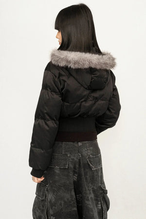 Retro Hooded Fur Collar Jacket