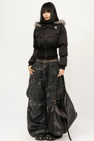 Retro Hooded Fur Collar Jacket