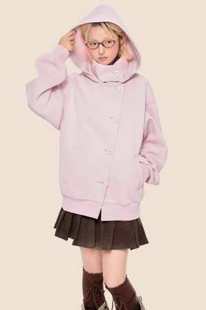 Retro Hooded Sweatshirt Jacket