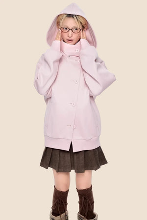 Retro Hooded Sweatshirt Jacket