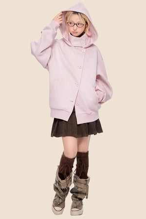 Retro Hooded Sweatshirt Jacket