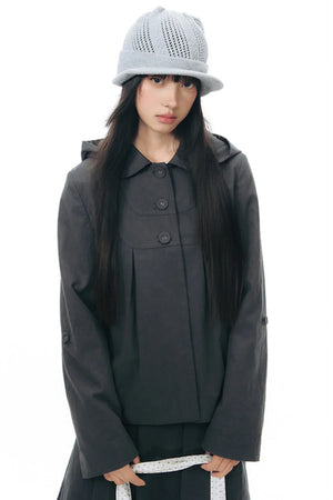 Retro Hooded Windbreaker Jacket