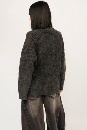 Retro Horn-Button Knit Cardigan