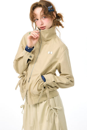 Retro Khaki Lapel Work Jacket