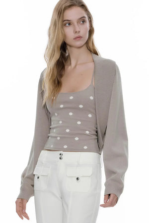 Retro Knit Cardigan Sweater Set