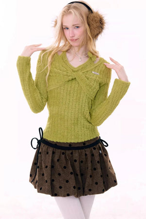 Retro Knit Halter Sweater