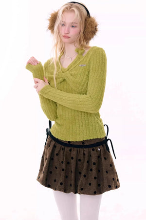 Retro Knit Halter Sweater